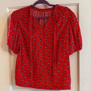 Red Patterned Women's Top